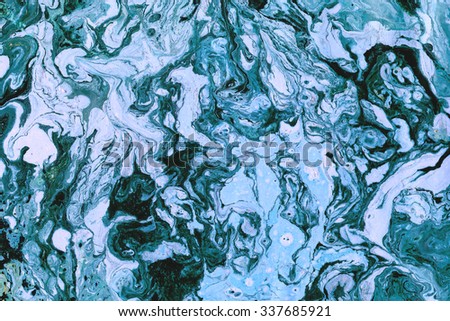 Self made abstract background.  White and blue marble