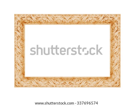 vintage classical photo frame isolated on white background.