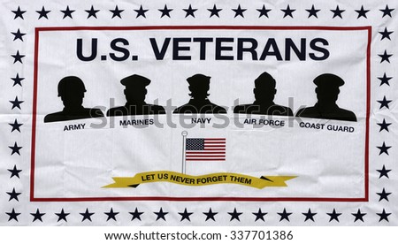 Appreciation sign for the service of U.S. veterans 
