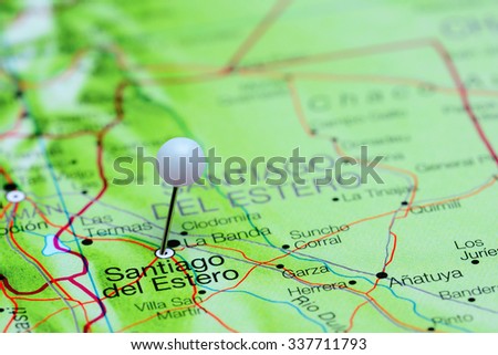 Santiago del Estero pinned on a map of Argentina
