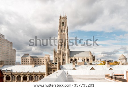 Riverside Church and Grant's Tomb in Morningside Heights, NYC Royalty-Free Stock Photo #337733201