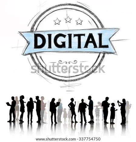 Digital Technology Banner Badge Concept