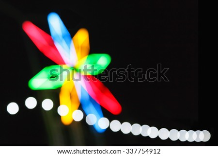 Abstract blur  background. Glowing light bulbs design in New year Festival night