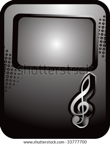 treble clef music note on template style background