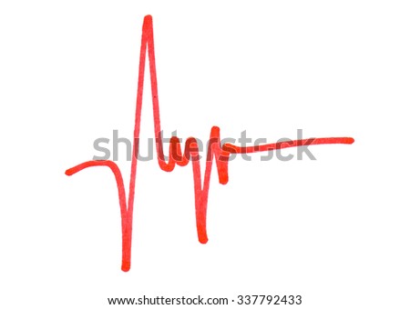 Graph painted red on a white background.