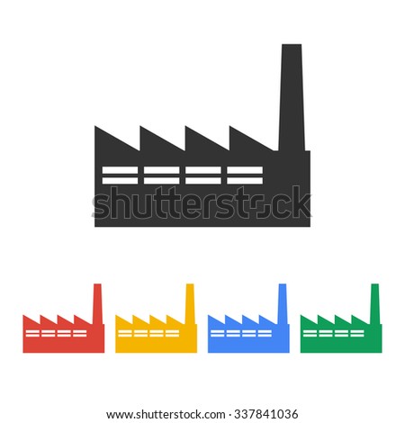 icon of factory. Flat design style