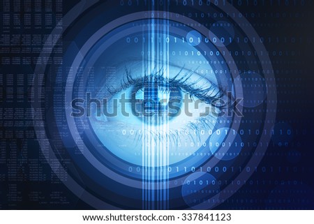 Abstract background with human eye and circles