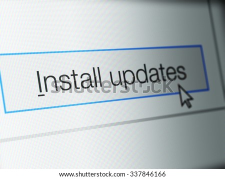 Install updates button on computer monitor screen