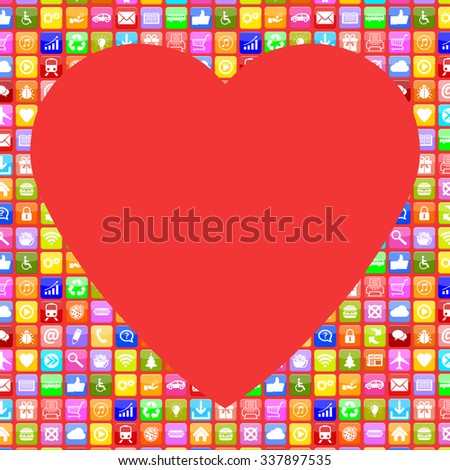 Application Apps App Icon searching partner and love online on internet dating computer