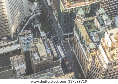 Aerial view from Sydney Tower in Sydney Australia