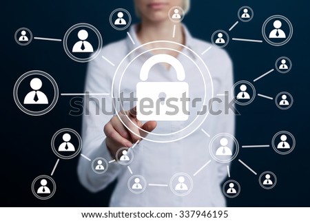 Button lock security business sign online icon