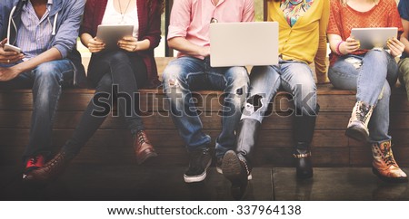 Teenagers Young Team Together Cheerful Concept Royalty-Free Stock Photo #337964138