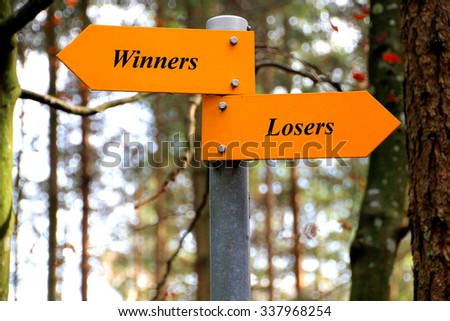 There will be always winners and losers Royalty-Free Stock Photo #337968254