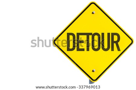 Detour sign isolated on white background