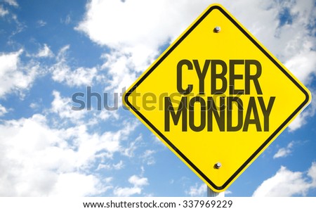 Cyber Monday sign with sky background