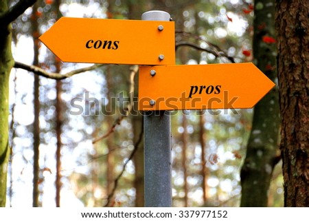 cons and pros Royalty-Free Stock Photo #337977152