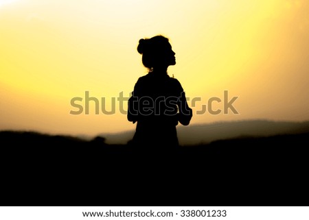  girl at sunset in forest