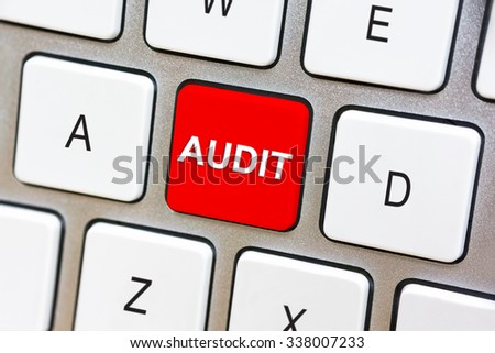 Written word Audit on red keyboard button