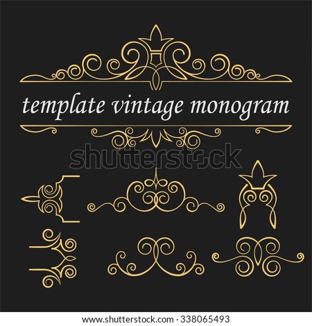 Templates monograms for various design projects. Elegant emblem for hotels, restaurants, bars, and public institutions. The logo on brochures, presentations, invitation cards.