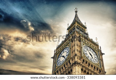 The BigBen in London. Royalty-Free Stock Photo #338093381