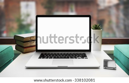 Laptop and other electronics  on workspace