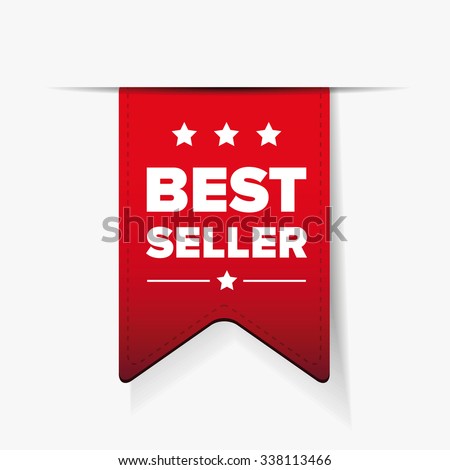 Best Seller red ribbon vector Royalty-Free Stock Photo #338113466