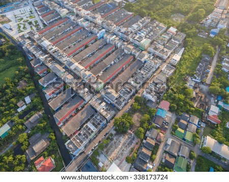 Aerial shot of housing