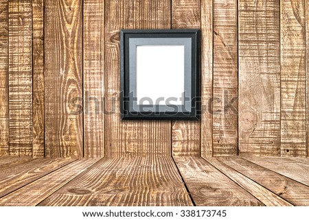 Old picture frame on wall vintage wood background texture 