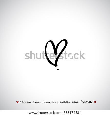 Hand drawn Heart / vector - calligraphy