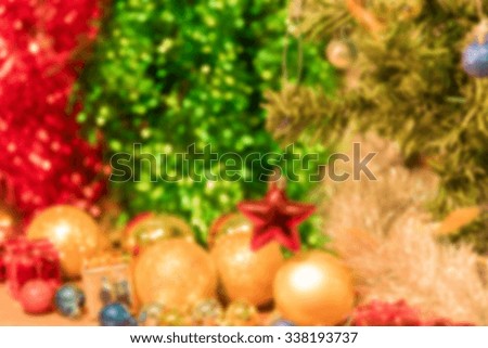 Blur decoration in christmas day