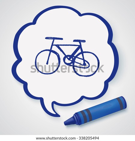 Environmental protection concept; More cycling to reduce emissions; doodle