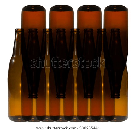 bottle beer white isolated background brown beer