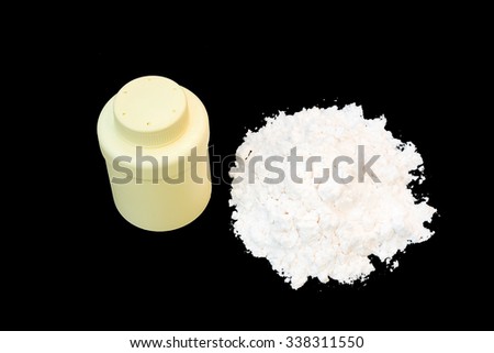 Powder flour on black background