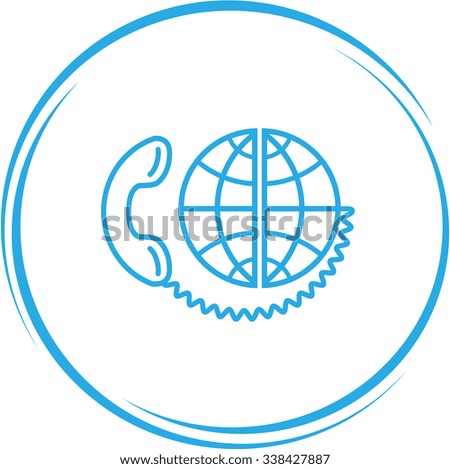 global communication. Internet button. Vector icon.