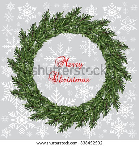 New year and Christmas wreath decoration. Vector 