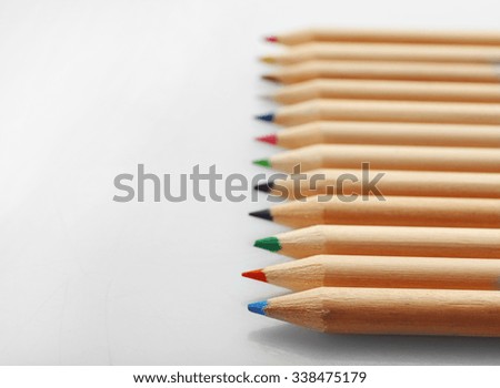 Colourful pencils, isolated on white