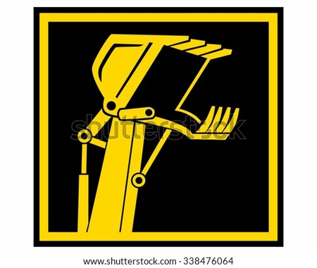shovel machine logo icon vector