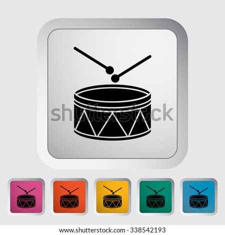 Drum icon. Flat related icon for web and mobile applications. It can be used as - logo, pictogram, icon, infographic element. Illustration.