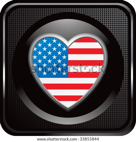 american heart on glossy web button