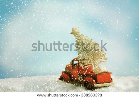 Toy car with Christmas tree