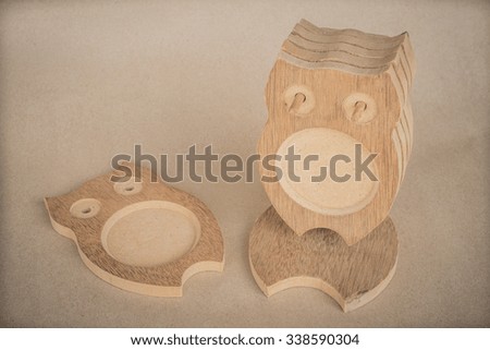 Handmade carved wooden owl coasters