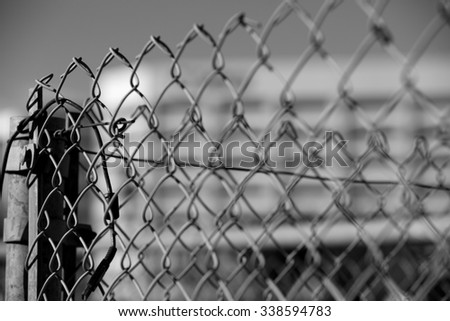 Abstract view of a chain link fence