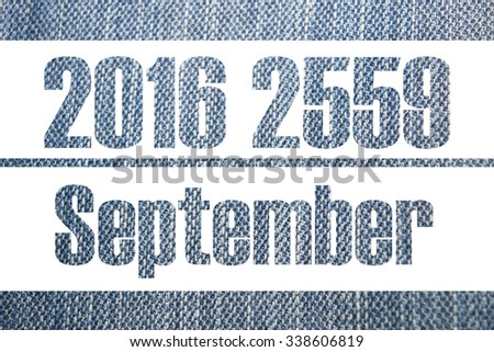 Calendar background jeans 2016 2559, 12 Month and Happy New Year