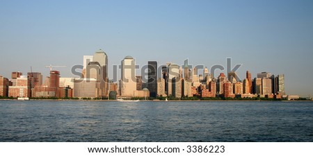 The Lower Manhattan Skyline at Sunset, New York City