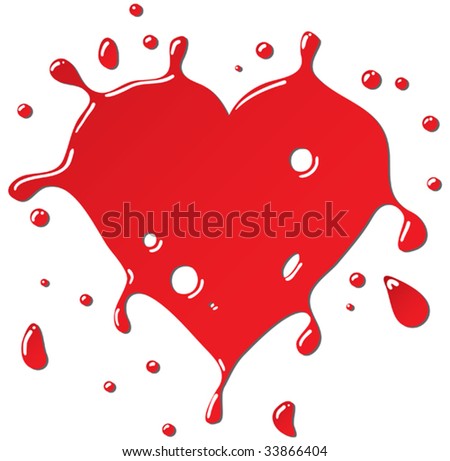 Heart as red drops form. Vector illustration for your design.