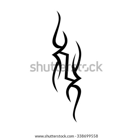Tattoo tribal vector design sketch. Single sleeve art pattern arm. Simple logo. Designer isolated abstract element for arm, leg, shoulder men and women on white background.