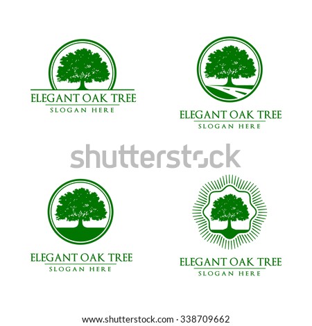 Green Oak Tree Logo vol 3 Royalty-Free Stock Photo #338709662