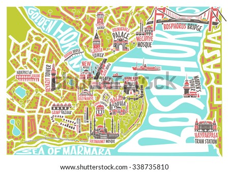 Vector illustration istanbul map Royalty-Free Stock Photo #338735810