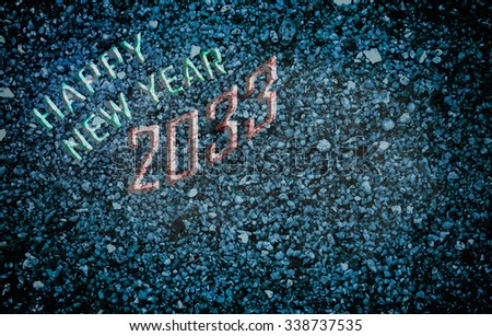 New year 2033 with Blue Pebble Stones.