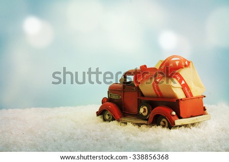 toy car with Christmas gift